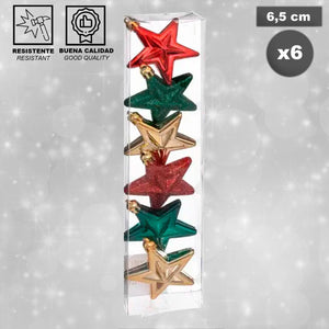 Set de 6 estrellas de Navidad plástico